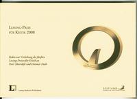 Vorderes Coverbild Lessing-Preis für Kritik 2008.