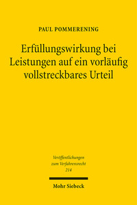 Vorderes Coverbild Erfüllungswirkung bei Leistungen auf ein vorläufig vollstreckbares Urteil