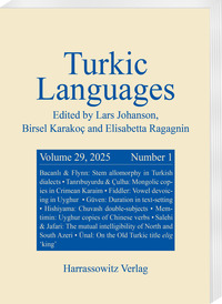 Vorderes Coverbild Turkic Languages 29 (2025) 1