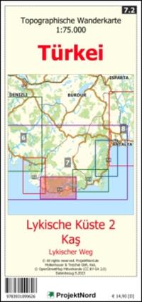 Vorderes Coverbild Lykische Küste 2 - Kas - Lykischer Weg - Topographische Wanderkarte 1:75.000 Türkei (Blatt 7.2)