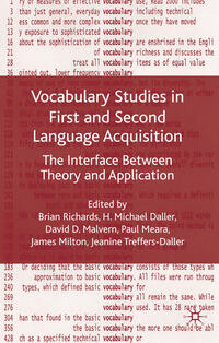 Vorderes Coverbild Vocabulary Studies in First and Second Language Acquisition