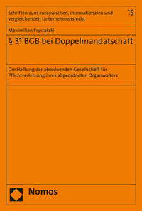 Vorderes Coverbild § 31 BGB bei Doppelmandatschaft