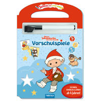 Vorderes Coverbild Trötsch Unser kleines Sandmännchen Schreib und wisch weg Vorschulspiele Sandmann Pappenbuch