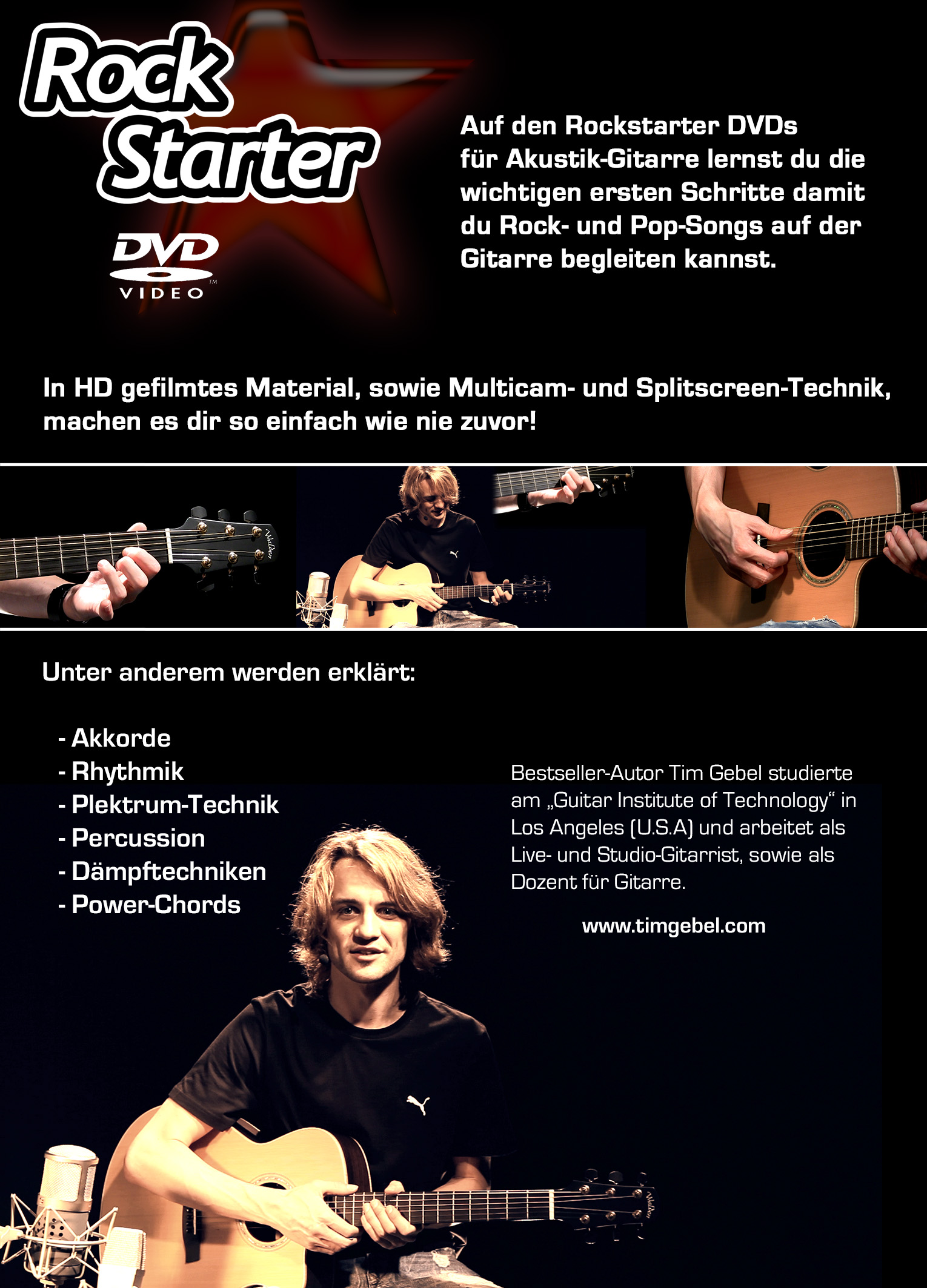 Rückseitencover Rockstarter Vol. 1-3 - Akustikgitarre (3 DVDs)