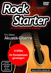 Vorderes Coverbild Rockstarter Vol. 1-3 - Akustikgitarre (3 DVDs)