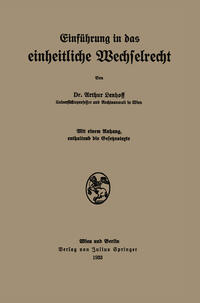 Vorderes Coverbild Einführung in das einheitliche Wechselrecht