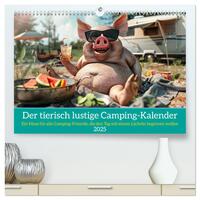 Vorderes Coverbild Der tierisch lustige Camping-Kalender (hochwertiger Premium Wandkalender 2025 DIN A2 quer), Kunstdruck in Hochglanz