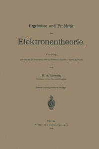 Vorderes Coverbild Ergebnisse und Probleme der Elektronentheorie