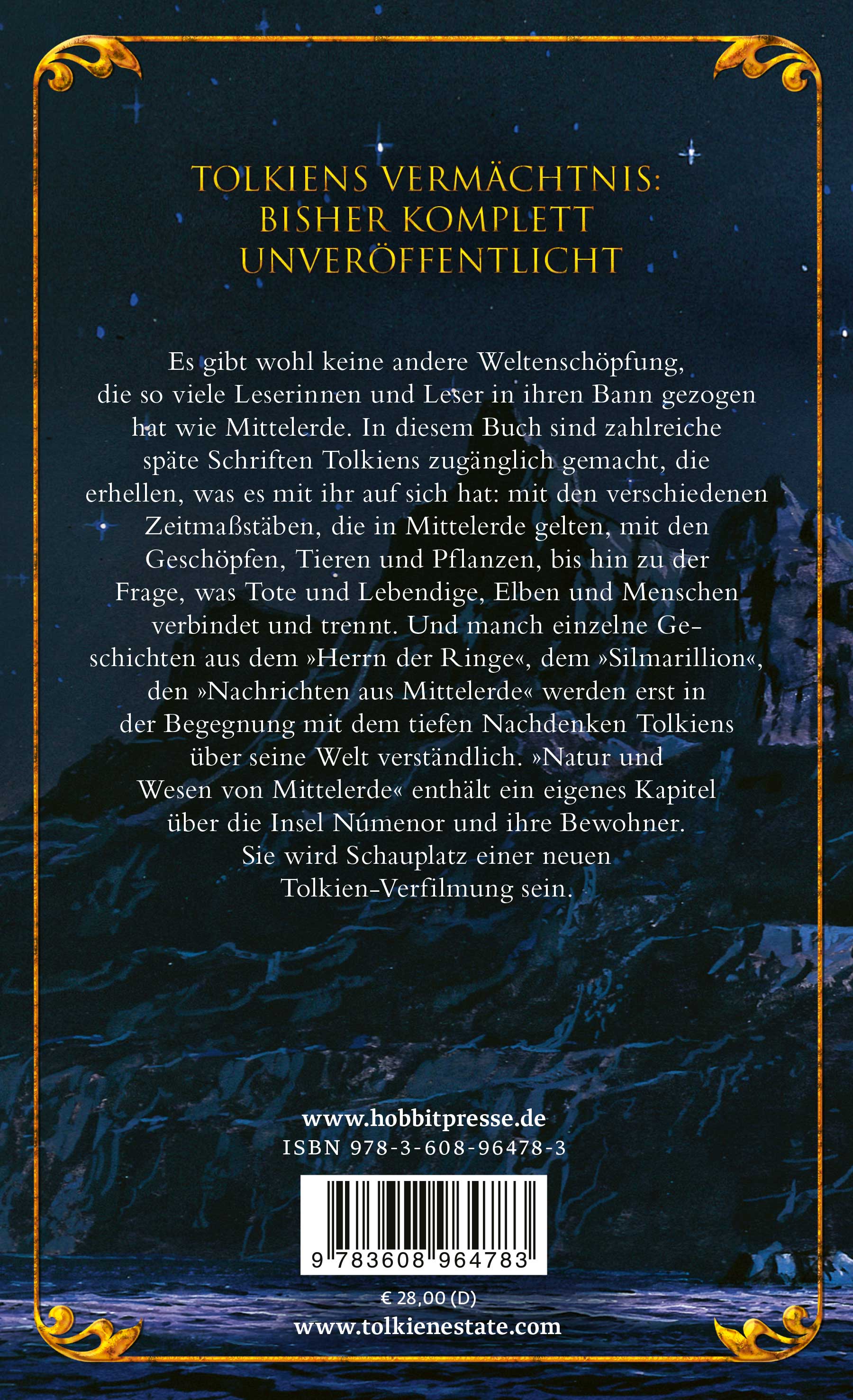 Rückseitencover Natur und Wesen von Mittelerde