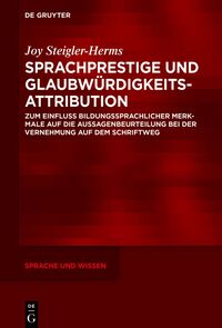 Vorderes Coverbild Sprachprestige und Glaubwürdigkeitsattribution
