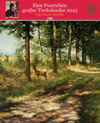 Vorderes Coverbild Rien Poortvliets großer Tierkalender 2025