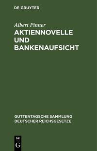 Vorderes Coverbild Aktiennovelle und Bankenaufsicht