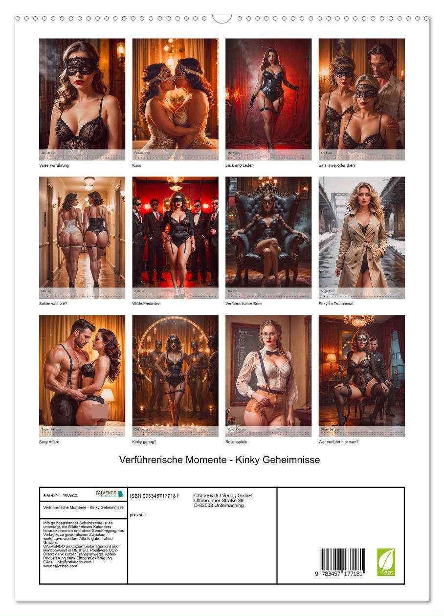 Beispielinhalt (Bild) Verführerische Momente - Kinky Geheimnisse (hochwertiger Premium Wandkalender 2025 DIN A2 hoch), Kunstdruck in Hochglanz