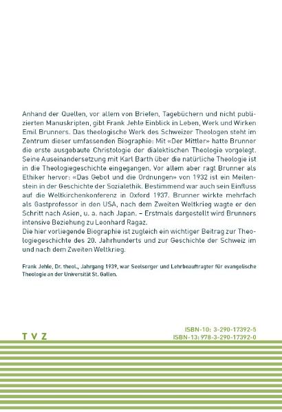 Rückseitencover Emil Brunner