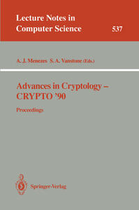 Vorderes Coverbild Advances in Cryptology - CRYPTO '90