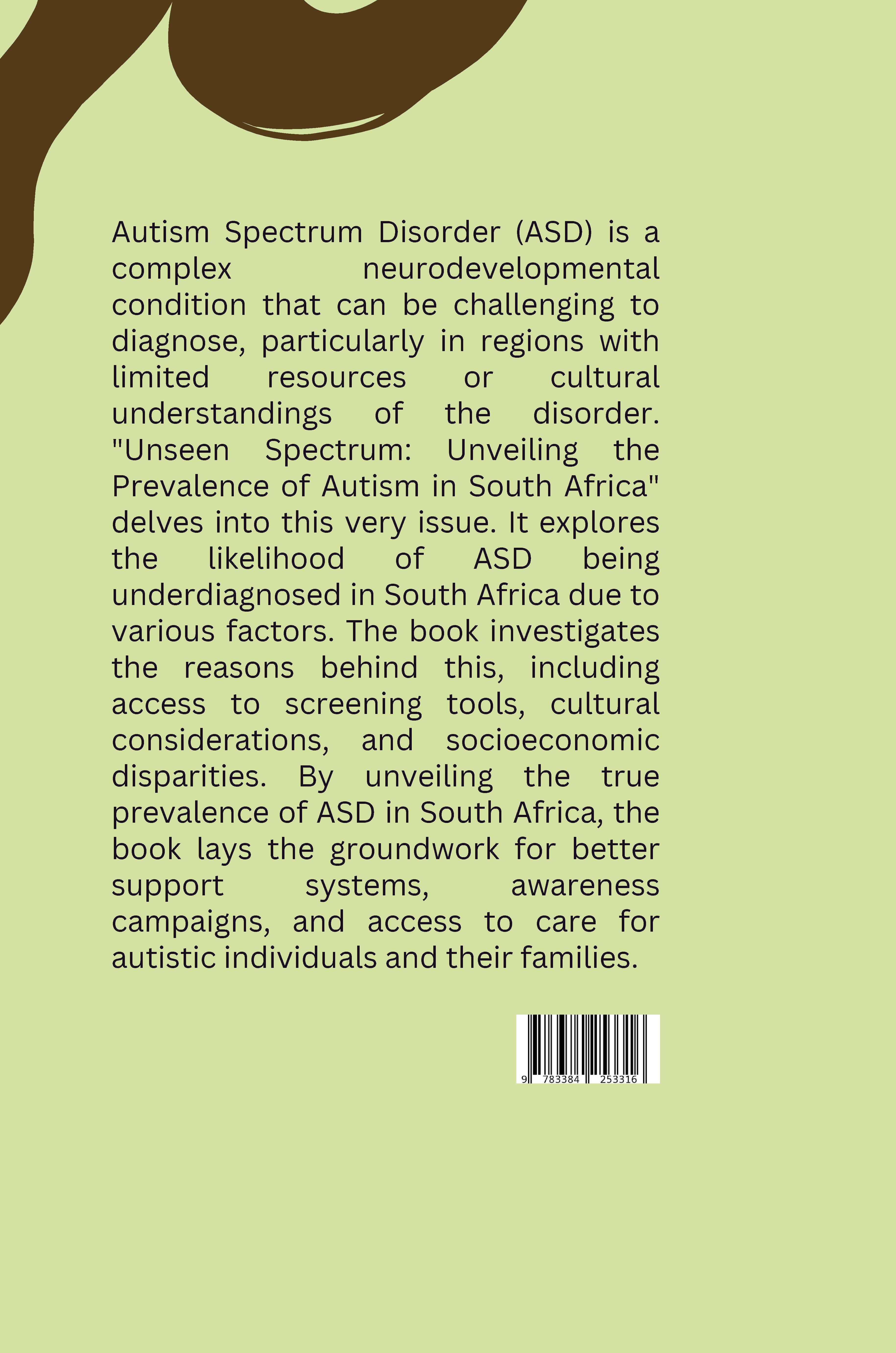 Rückseitencover Unseen Spectrum: Unveiling the Prevalence of Autism in South Africa