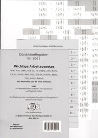 Vorderes Coverbild DürckheimRegister® ARBEITSGESETZE 2023
