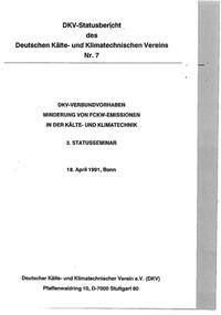 Vorderes Coverbild DKV-Verbundvorhaben. Minderung von FCKW-Emissionen in der Kälte- und Klimatechnik
