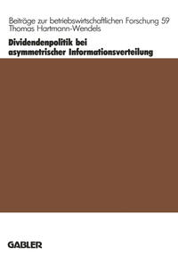 Vorderes Coverbild Dividendenpolitik bei asymmetrischer Informationsverteilung
