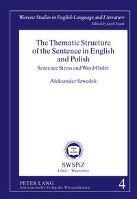 Vorderes Coverbild The Thematic Structure of the Sentence in English and Polish