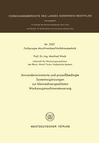 Vorderes Coverbild Anwenderorientierte und prozeßbedingte Systemergänzungen zur kleinrechnergestützten Werkzeugmaschinensteuerung