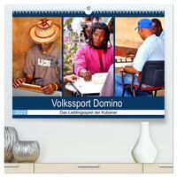 Vorderes Coverbild Volkssport Domino - Das Lieblingsspiel der Kubaner (hochwertiger Premium Wandkalender 2025 DIN A2 quer), Kunstdruck in Hochglanz