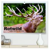 Vorderes Coverbild Rotwild. Edle Hirsche, stolze Kühe (hochwertiger Premium Wandkalender 2025 DIN A2 quer), Kunstdruck in Hochglanz