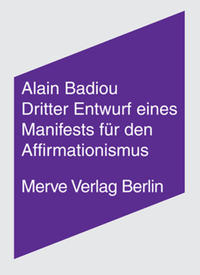 Vorderes Coverbild Dritter Entwurf eines Manifestes für den Affirmationismus