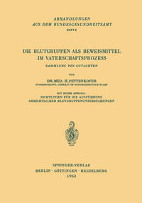 Vorderes Coverbild Die Blutgruppen als Beweismittel im Vaterschaftsprozess