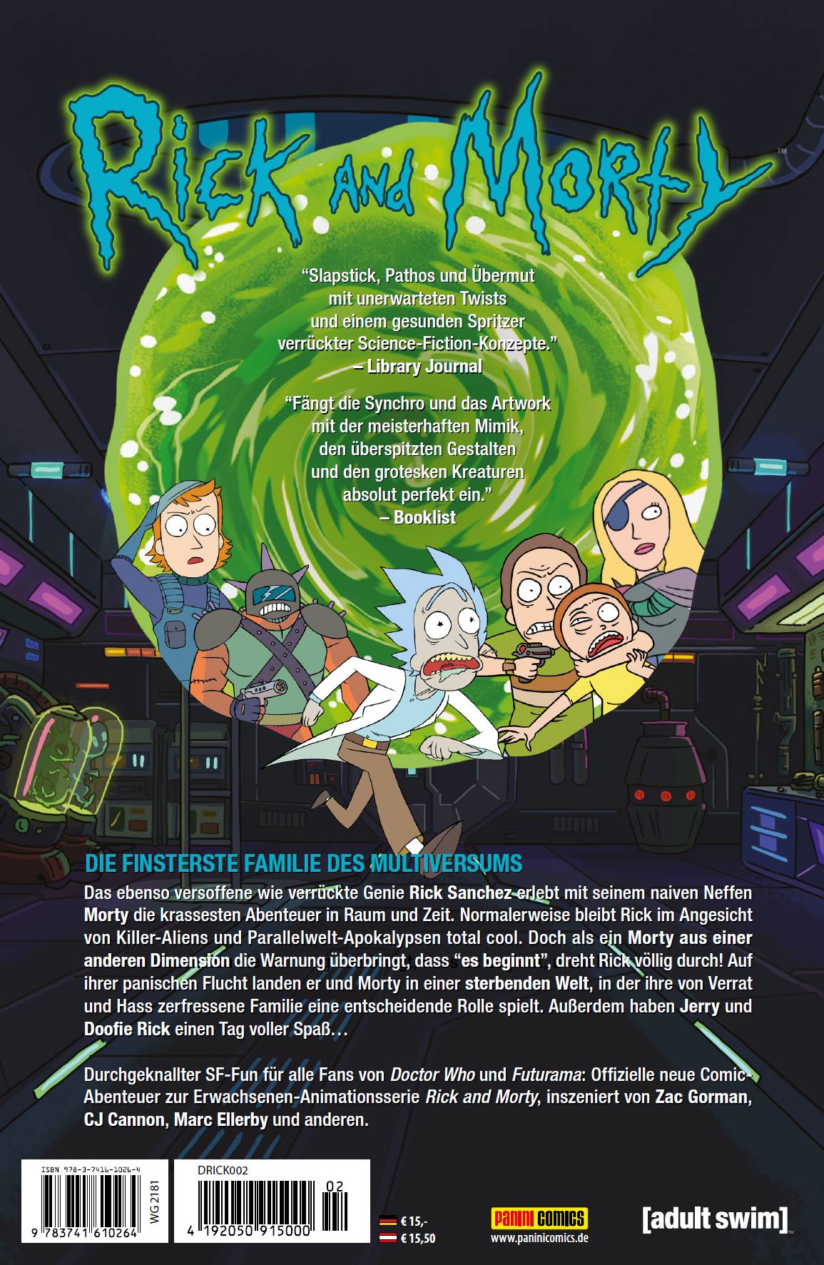 Rückseitencover Rick and Morty