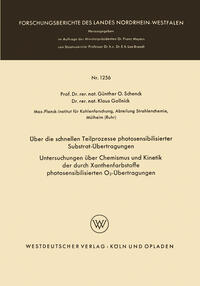 Vorderes Coverbild Über die schnellen Teilprozesse photosensibilisierter Substrat-Übertragungen