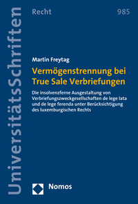 Vorderes Coverbild Vermögenstrennung bei True Sale Verbriefungen