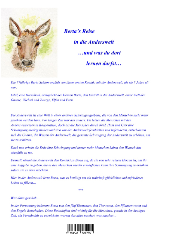 Rückseitencover Berta's Reise in die Anderswelt ...und was du dort lernen darfst...