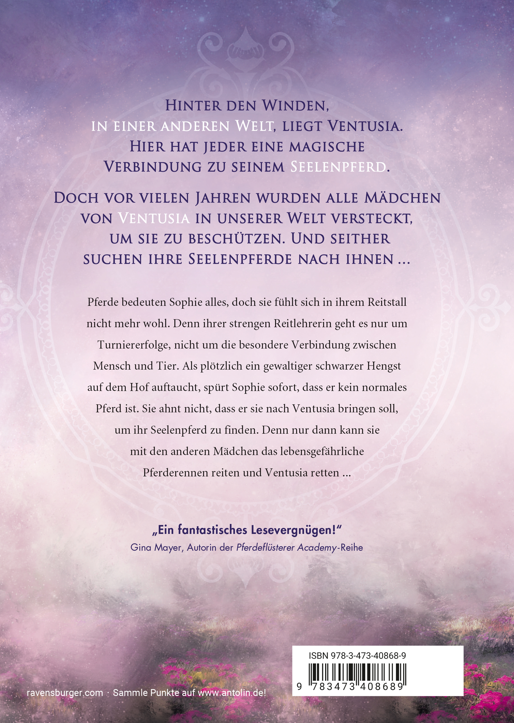 Rückseitencover Die Seelenpferde von Ventusia, Band 3 - Sturmmädchen