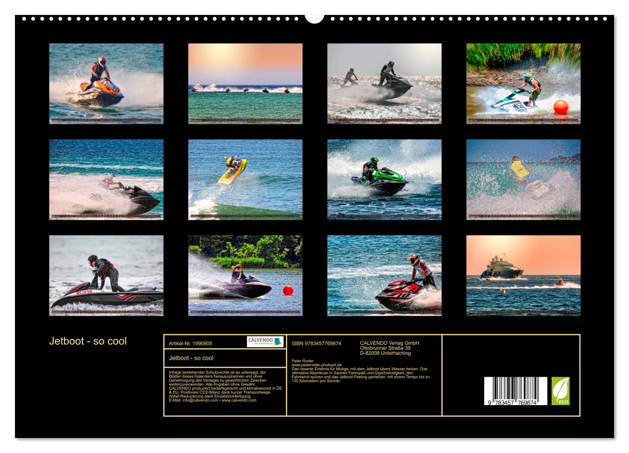 Beispielinhalt (Bild) Jetboot - so cool (hochwertiger Premium Wandkalender 2026 DIN A2 quer), Kunstdruck in Hochglanz