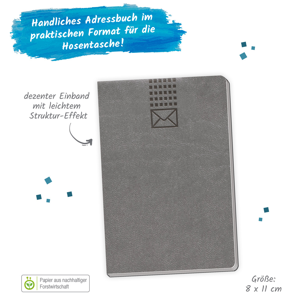 Beispielinhalt (Bild) Trötsch Adressbuch Soft Touch Mini Anthrazit