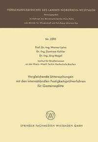 Vorderes Coverbild Vergleichende Untersuchungen mit den internationalen Festigkeitsprüfverfahren für Gesteinssplitte