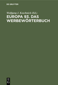 Vorderes Coverbild Europa 93. Das Werbewörterbuch