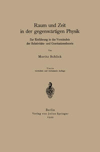 Vorderes Coverbild Raum und Zeit in der gegenwärtigen Physik