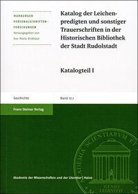 Vorderes Coverbild Katalog der Leichenpredigten und sonstiger Trauerschriften kleinerer Bestände in Rudolstadt