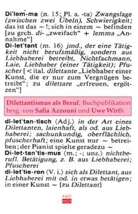Vorderes Coverbild Dilettantismus als Beruf
