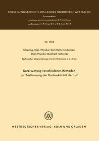 Vorderes Coverbild Untersuchung verschiedener Methoden zur Bestimmung der Radioaktivität der Luft
