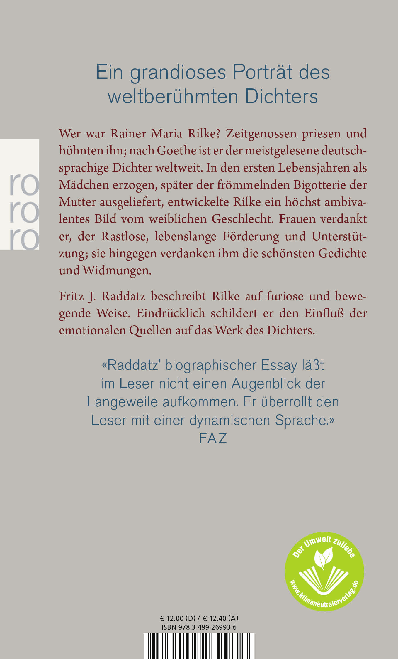 Rückseitencover Rainer Maria Rilke