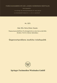 Vorderes Coverbild Gegenwartsprobleme staatlicher Anleihepolitik