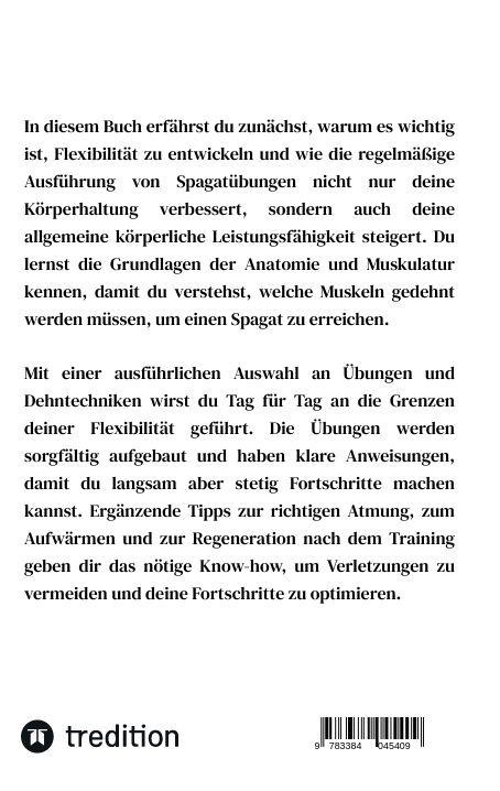 Rückseitencover Wie du in 3 Monaten einen Spagat lernst