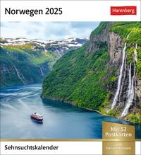 Vorderes Coverbild Norwegen Sehnsuchtskalender 2025 - Wochenkalender mit 53 Postkarten