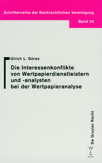 Vorderes Coverbild Interessenkonflikte von Wertpapierdienstleistern und -analysten bei der Wertpapieranalyse