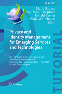 Vorderes Coverbild Privacy and Identity Management for Emerging Services and Technologies