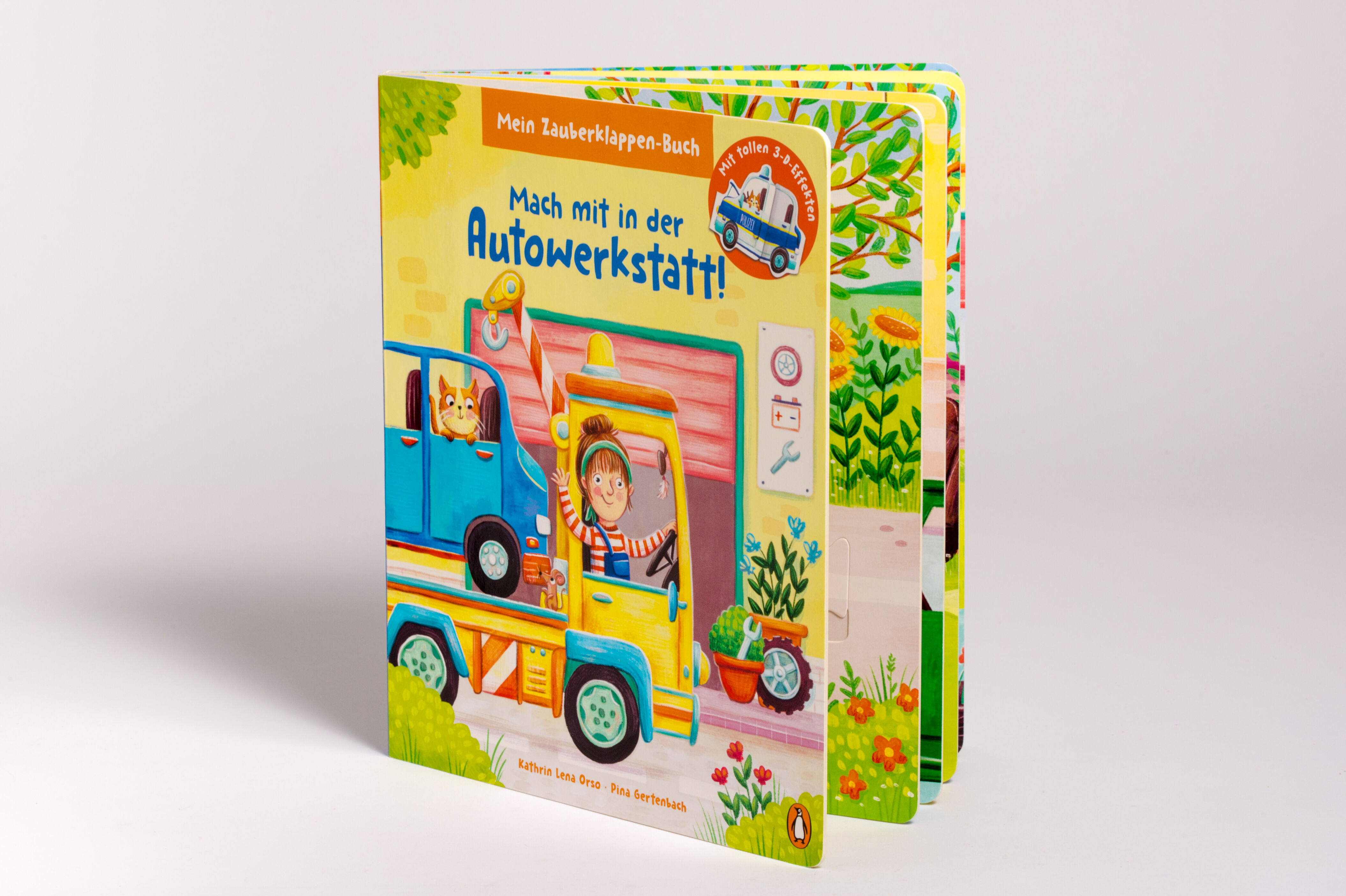 Beispielinhalt (Bild) Mein Zauberklappen-Buch - Mach mit in der Autowerkstatt!