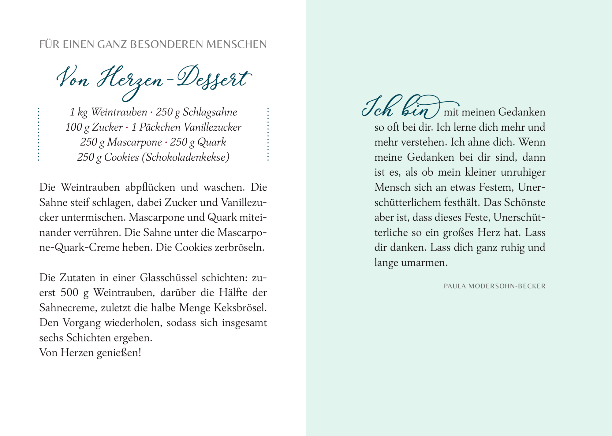 Beispielinhalt (Bild) Du bist einfach unersetzlich